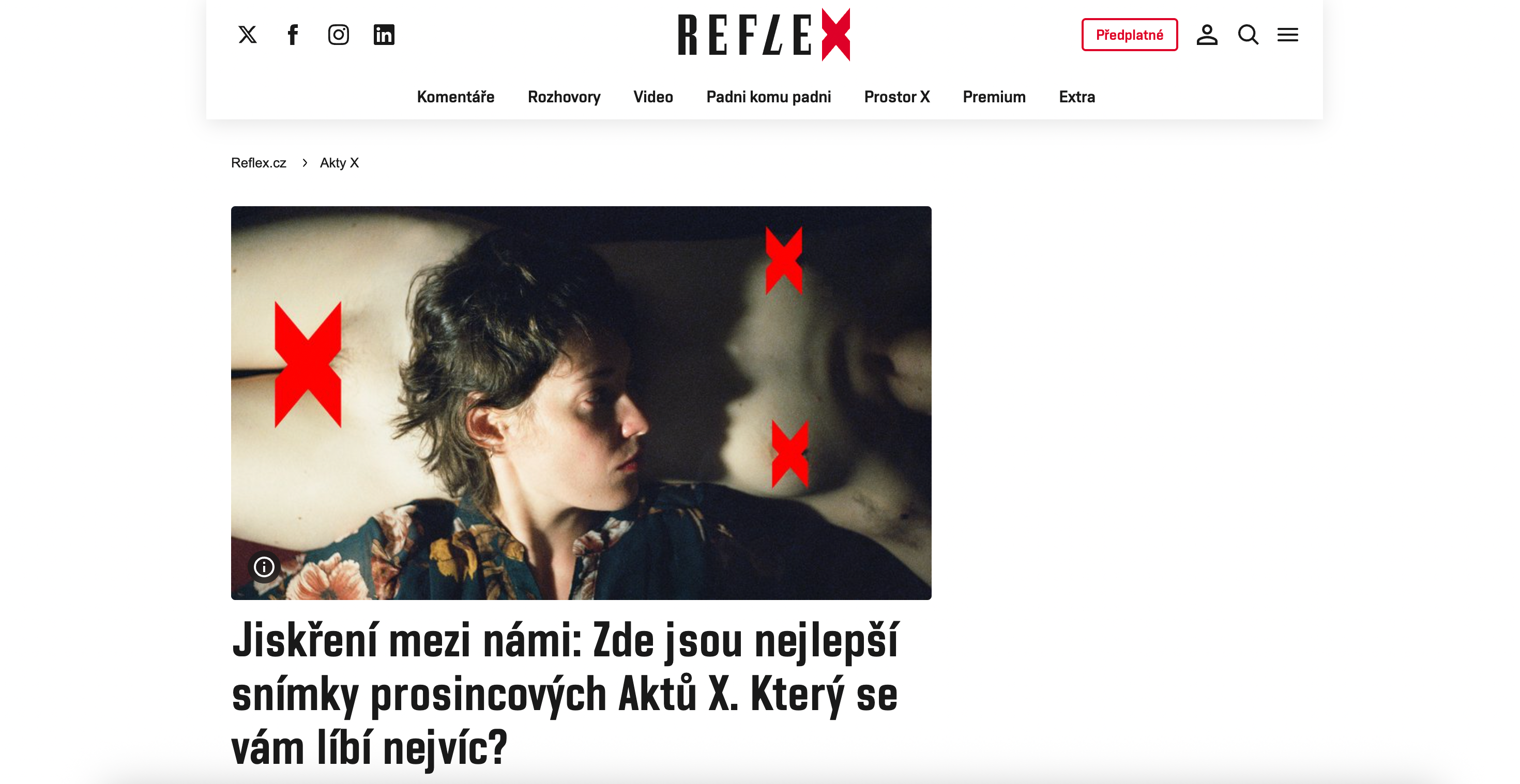 Foto: Výhra prosincové kolo soutěže Akty X časopisu Reflex